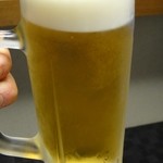 椅子のある立ち呑み つるつるいっぱい - まずは、生中　※2012年8月