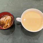 手打ち信州蕎麦と旬彩会席 陽乃彩 - 蕎麦とコーンスープ