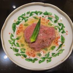 日本料理 晴山 - 佐賀牛のしゃぶしゃぶ 赤茄子 オクラ