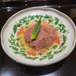 日本料理 晴山 - 佐賀牛のしゃぶしゃぶ 赤茄子 オクラ