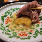 日本料理 晴山 - 佐賀牛のしゃぶしゃぶ 赤茄子 オクラ