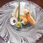 Ryoutei Kamezaki - ◇お造り　 鮮魚 えび/ぶり