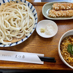 手打ちうどん まつ奈 - 親子肉汁うどん 中 + ちくわ天