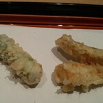 てんぷら 近藤 - タラの芽と女鯒