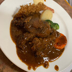 ステーキ石井 - ランチB  ビーフシチュー＆海老フライ