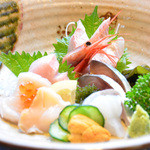 銀のすず - 刺身盛り合わせ（一人前）新潟の市場から直仕入れの新鮮な魚介類は、長野県ではなかなかお目にかかれないおいしさです。