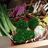 鉄板焼ステーキ 喜扇亭 東京ミッドタウン店 - お野菜、柳松茸、紅芋、九条ねぎ等
