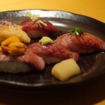肉割烹 まさき - 肉寿司盛り合わせ