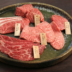 Assortment of five types of Omi beef tonight