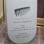 MERICAN GOODSTAND - お店を運営するバーバーショップ「MERICAN BARBERSHOP」の立て看板