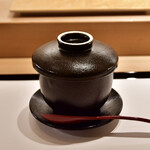 鮨 青海 - 北海道産長芋と青海苔の茶碗蒸し：初期状態