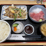 花味屋 - 鮪ブツ・焼肉定食