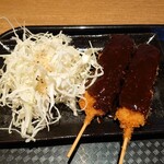 Hakata Tenjin - ●野菜天神ラーメン　830円
      ●串カツセット（ランチ時のみ）220円　の串カツ