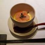 かわ村 - 甘海老とフォアグラととうもろこしのフラン