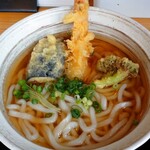 五十八 - 大えび天うどん＋茄子(100円)トッピング