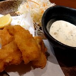 のみごはんや 月うさぎ - 日替わりうさぎランチのメイン料理(イカフライ)