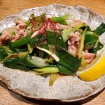 お数家いしかわ - 京都赤鶏のセセリと九条葱の塩焼き