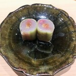 温石 - アジの胡瓜巻き