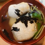 力餅 - この日もすましぞうに！澄んだおつゆに香ばしい焼き餅が本当に美味✨
