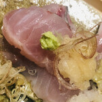 温石 - 黒ムツに大根おろしとみょうが、本山葵を乗っけてくるリンパ