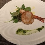 コグスダイニングカグラザカ - 車海老と帆立のソテー