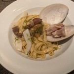 コグスダイニングカグラザカ - 蛤、ホタルイカ、アオリイカのペペロンチーノ