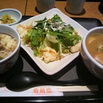 若鯱家 - 2011.10　サラダセット（ミニ丼、ミニうどん）