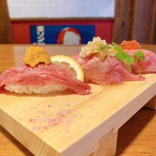 全２０種和牛を贅沢に使用 90分肉寿司食べ放題 飲み放題つき 前日までのご予約 純酒場 オキタヤ 梅田店 中崎町 馬肉料理 食べログ