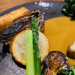 modest - ベーコンとナッツのソースで。