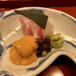 霞町 やまがみ - 鯛と雲丹 造り