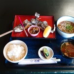 和食処 乙姫 - 料理写真:●イワナ塩焼き定食　1,540円
●そばを追加　150円