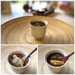 MAISON LAFITE - ＊3層になっていて、上にコンソメソース、中にフラン、下にホホ肉の煮込み。 ホホ肉はたっぷりでよく煮込まれていてトロトロ、全体を一緒に混ぜて頂くとまた美味しい。