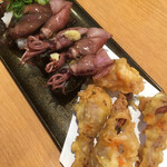 Sushiro - 富山湾ほたるいか食べ比べ(沖漬け・釜揚げ・天ぷら)