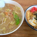 新八珍 - ミニセットメニューのミソラーメンとかつ丼【Mar.2021】