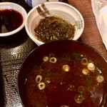 Oogaki Osakana Ichiba - 味噌汁
                もずく酢
                茶碗蒸し