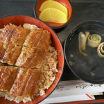 うなふじ支店 - 料理写真:並丼　1550円　肝吸い、漬物付