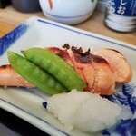 定食 美松 - たらこの表情。