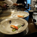 銀座うかい亭 - 焼きタラバガニ・九条葱焼