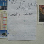 ラジャデラ - １週間のメニュー表