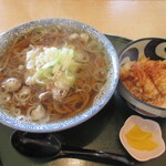 山形蕎麦　やま久 - 肉そば（温）＋ミニ天丼 1,078円