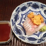 京天神 野口 - ●タイ、ヤリイカ、ウニ