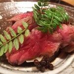 京天神 野口 - ●近江牛、ヒウチ、新玉ねぎ、山椒醤油