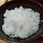 とんかつ とみた - ご飯（半分と指定）（茨城県笠間産低農薬コシヒカリ）