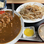 食事処岩山 - Bランチカレーライスともやし炒め８００円