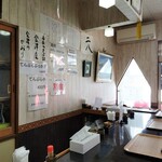 Sobazukino Mise Gan - 店内（赤い文字の黙食）