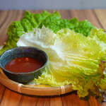 和牛焼肉食べ放題 ヤキニクギャング - 【変わりオプション】包み野菜セット→サムギョプサル