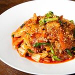 Stir-fried pork and kimchi with soy sauce