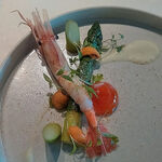 ランソレイエ - ボタンエビとアスパラガス