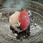 ランソレイエ - クレーム・ダンジュ、イチゴのソルベ