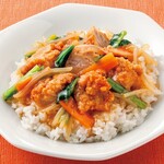 Chinese rice with fried chicken